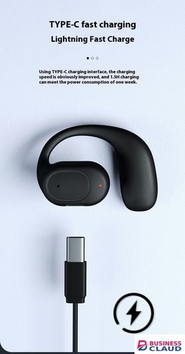 Bluetooth Earphone Bone Conduction In Left Ear Hanging Ear High Power Stereo Ear Noise Reduction Waterproof Running Sports Wireless Earpods Mobile Accessories for iOS Android Phones Earphones