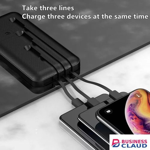 Portable 3 Cables Powerbank 10000mAh With Phone Holder Function Power Bank 3-Wire Portable Power Charging Bank Fast Charger with Phone Holder Function in Cables-led-light-flashlight