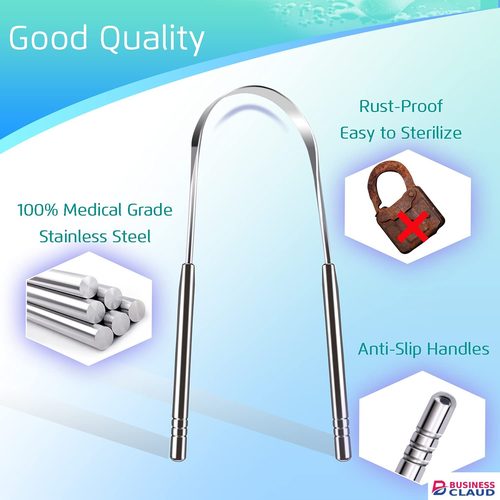4PCS Tongue Scraper, Stainless Steel Tongue Cleaners, 100% BPA Free Fresher Tongue Tools, Healthy Oral Hygiene Brushes, Medical Grade Reusable Stainless Steel, Eliminate Bad Breath