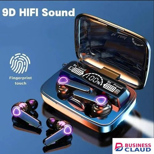 M19 Bluetooth Earpods With Light TWS Wireless LED Bluetooth Earphones Digital Display Touch Emergency Noise-cancelling In-ear 9D Stereo in Cables-led-light-flashlight