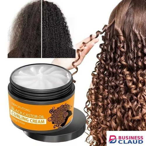 Black Castor Oil Curling Cream,--Enhances Curly Texture, Moisturizing Elasticity, Contains Castor and Rosemary Extracts,Daily Curl Care, Natural Look, Paste Form, for Curly Hair