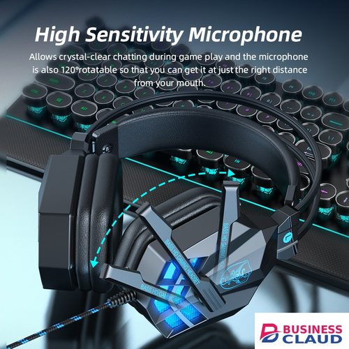 Computer Microphones 3.5MM Wire Luminous Gaming Headset Noise Cancelling Soft Earmuff Headphones With Microphone For Smartphones PC Play Station 4 in Cables-led-light-flashlight