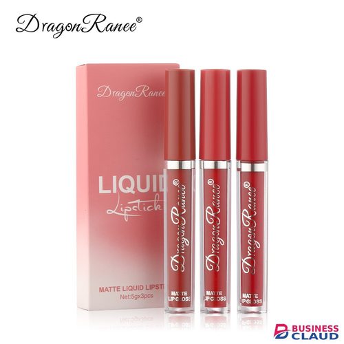3Pcs/Set Liquid Lipstick Set Matte Velvet Lip Gloss Bean Paste Lip Glaze Moisturize Long Lasting Lip Tint Makeup Cosmetic Kit