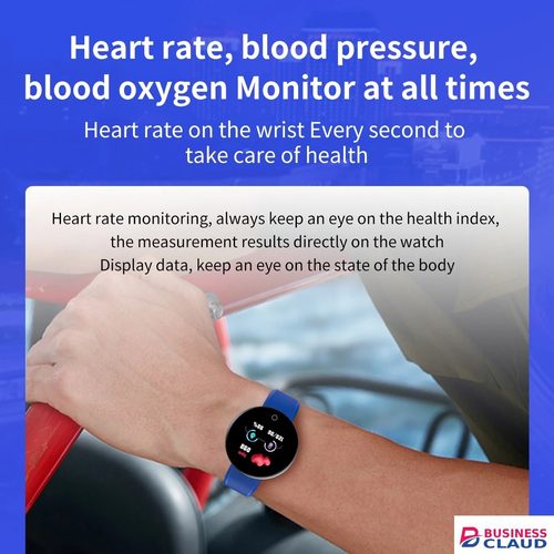 RichRipple D18 Smart Watch Heart Rate/Blood Pressure/Blood Oxyge Monitor Smart Bracelet Wristband Fitness Tracker Waterproof SmartWatch Rate in Cable-black