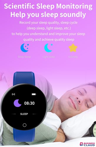 RichRipple D18 Smart Watch Heart Rate/Blood Pressure/Blood Oxyge Monitor Smart Bracelet Wristband Fitness Tracker Waterproof SmartWatch Rate in Cable-black