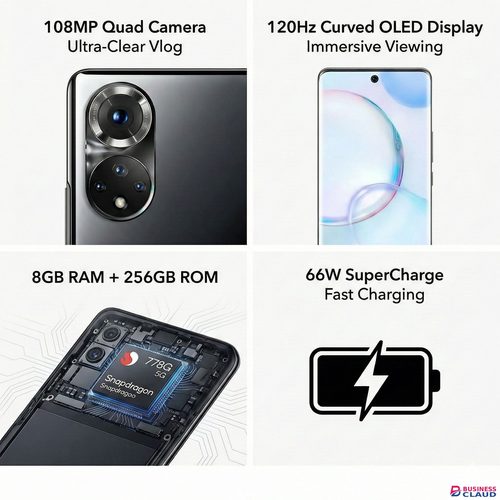 Refurbished Refurbished Honor 50 5G Smartphone | 8GB RAM + 256GB ROM | 108MP Ultra-Clear Vlog Camera | 6.57" 120Hz Curved OLED Screen | 66W SuperCharge | Google Play Supported (Grade A) in Built-charging-cable-and-22-5w-fast-charging