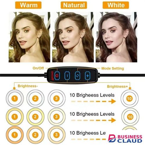 4 in 1(Free Gift: Micphone+Remote) 2.1M Tripod Stand with 14 Inch LED Ring Light- Dimmable Beauty Ringlight for Selfie Live Stream/Makeup/Youtube/Tiktok Video/Photography in 1-free-gift-micphone-remote-2-1m-tripod-stand-with-14-inch-led-ring-light-dimmable-beauty-ringl