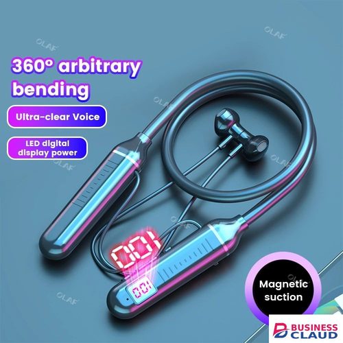 TIMACK Wireless Earphones Bluetooth 5.3 Neckband Headphones Gaming LED Display HIFI Headset Sports TWS Earbuds With Mic TF Card in Cables-led-light-flashlight
