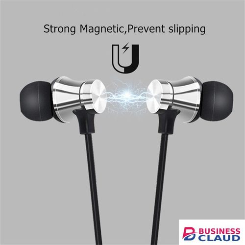 Magnetic Bluetooth Earphones Sports Wireless Earbuds Super Bass With Mic For All Smart Phones Stereo Sports Waterproof Earbuds Wireless in-ear Headset with Mic in Cable-black