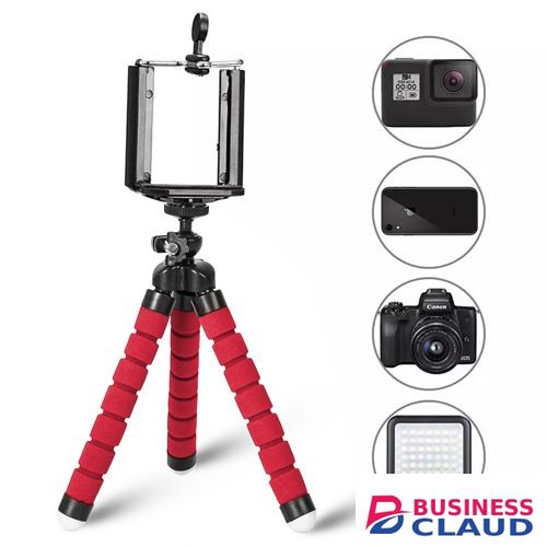 Tripod For Phone Flexible Sponge Octopus Mini Tripod For IPhone Mini Camera Tripod Phone Holder Clip Stand, Mini Bluetooth-compatible Remote Control Button Wireless Controller Self-Timer Camera Stick in Built-charging-cable-and-22-5w-fast-charging