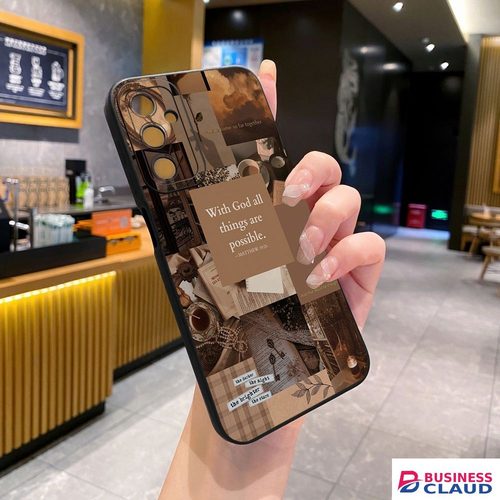 For Samsung Galaxy A16 A06 A15 A05 A25 A35 A55 A14 A24 A34 A54 A33 A53 A73 A32 A52S A72 With God all things are Possible Full Protective Case Anti Drop Cover in Built-charging-cable-and-22-5w-fast-charging