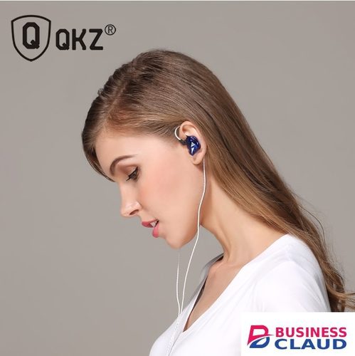 QKZ Brand Sports Earphones Running Earbuds Super Bass Music Stereo Earbuds Wired Earphones Microphone With Gift Box Package Brand in Cable-black