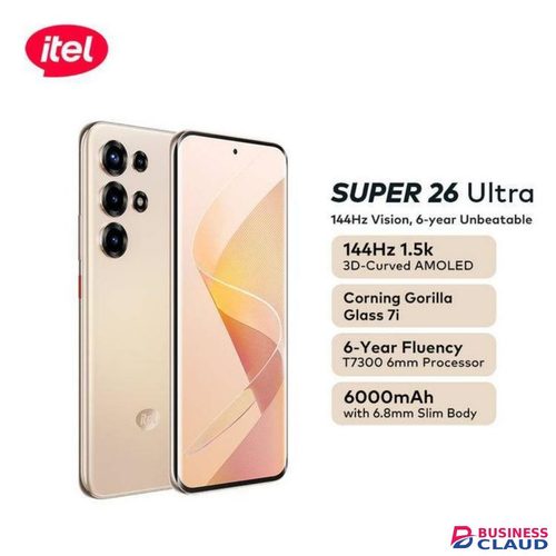 New ????OFFER????BRAND NEW itel S26 Ultra 256GB+16(8+8)GB Curved 6.8" 144Hz AMOLED Display 50MP Camera Massive 6000mAh Battery 18W Fast Charging Under-Display Fingerprint itel Super 26 Ultra AI Smartphone ite in Cable-blue