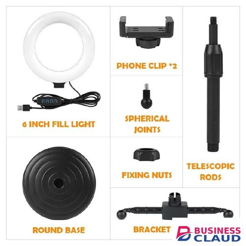 【Promotion】Smartrahalife RAHA Double Phone Tripod Stand with Ring Light 3-Color Dimmable Selfie Light for Live Streaming 360° Rotatable Bracket for TikTok/YouTube/Makeup Stable Phone Holder with Stick