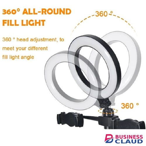 【Promotion】Smartrahalife RAHA Double Phone Tripod Stand with Ring Light 3-Color Dimmable Selfie Light for Live Streaming 360° Rotatable Bracket for TikTok/YouTube/Makeup Stable Phone Holder with Stick in Built-charging-cable-and-22-5w-fast-charging