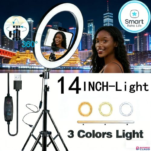 Professional 【Promotion】Smartrahalife 14 Inch Ring Light with 2.1M Tripod Stand Professional Studio Setup with Phone Holder for Live Streaming, Makeup Selfie Video Recording in Cables-led-light-flashlight