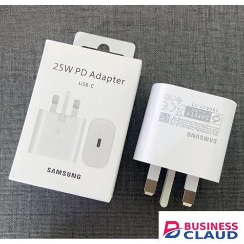 Samsung 25 Watts White Super Fast Charger/ Adapter With Type C Output For Galaxy A16, A06, A26, A36, A56, A14, A15, A23, A24, A25, A33, A34, A35, A53, A54, A55, A73, A74,S Series in Built-charging-cable-and-22-5w-fast-charging