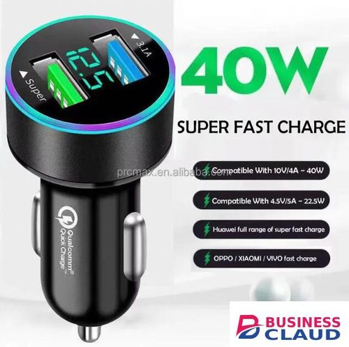 JC Mini QC3.0 40W Dual USB Car Charger Adapter Quick Fast Charger for Android Samsung Huawei iPhone ipad Tablet in Built-charging-cable-and-22-5w-fast-charging