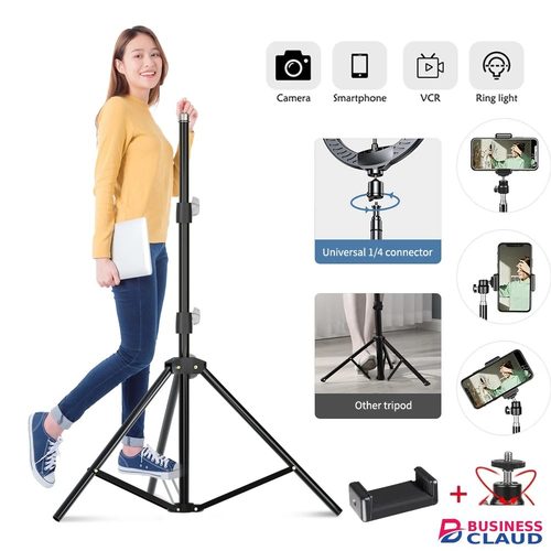 Phone holder 4in1 Pack,Photography Aluminum 2.1M Tripod 1/4 Screw Head Light Stand Fit for Live Photo Studio Video Lighting Studio Kits Selfie Stick Tripod for Vlog Live Tiktok with Bluetooth Remote in Cables-led-light-flashlight