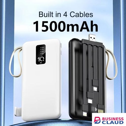 Portable PAFEL portable power bank 15000mAh with 4 detachable charging cables LED digital display screen for fast charging universal external battery compact and lightweight travel backup charger in Cables-led-light-flashlight