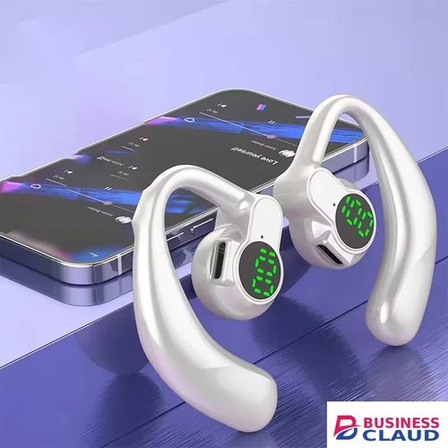 Bluetooth 5.4 Earphones Single Ear Earhooks Noise Cancelling Sports Headphones 360° Rotatable Wireless Earbud with Microphone in Built-charging-cable-and-22-5w-fast-charging