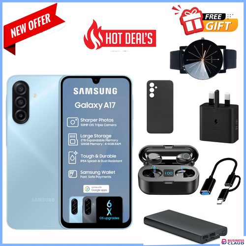 FLASHSALE DEALS!! Samsung Galaxy A17 128GB/256GB+4GB/6GB/8GB 6.7" Super AMOLED Display 50MP Triple Camera Android 15 5000mAh Samsung A17, A17 Samsung Smart Phones phone+ ALL THE DISPLAYED GIFTS Deals in Cable-black