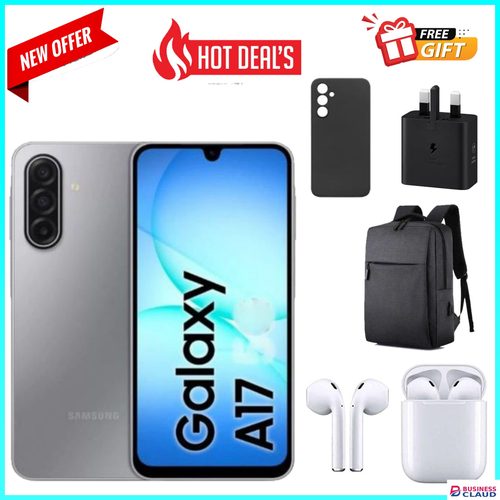 LIMITED OFFERS!! Samsung Galaxy A17 5G 6.7'' 256GB/128GB ROM + 4GB/6GB/8GB RAM 5000 mAh 50 MP+ 13 MP camera Android 15 Samsung A17, A17 samsung smartphones+FREE GIFTS Offers in Cable-black