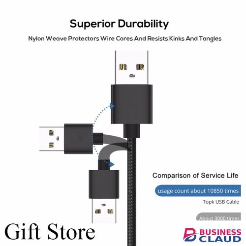 Micro USB Data Cables Fast Charging data line For Android Phone Nylon charging cables Charger Cable in Cables-led-light-flashlight