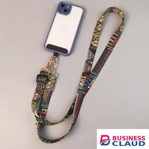 Adjustable Crossbody Phone Lanyard Strap – Vintage Tribal Pattern, Hands-Free Universal Neck & Shoulder Strap with Keychain Holder