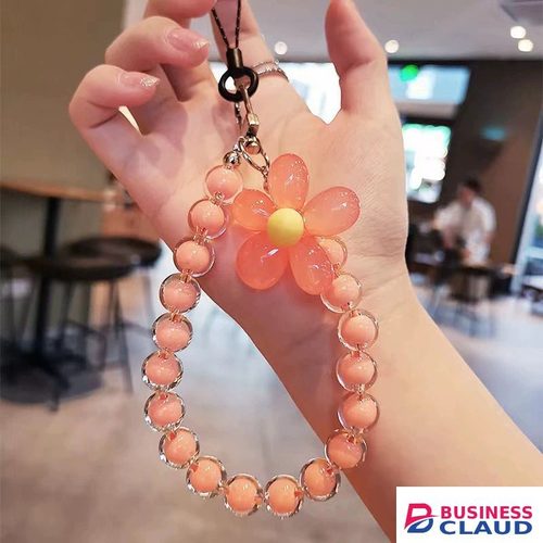 【Clearance Sale】1pc Phone Anti-lost Lanyard Key Short Wrist Pendant Colorful Macaron Round Bead Pendant Women's Hand-held Chain Mobile Phone Lanyard Sale in Cables-led-light-flashlight