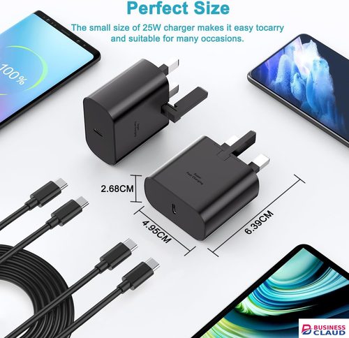 Samsung Fast Charger, Samsung USB C Charger Plug and Cable 1M USBC to Type C Charging Lead for Galaxy S25/S24/S23/S22/S21/S20/A17/A16/A15/A23/A25/A26/A32/A33/A34/A35/A36/A52/A53/A54/A55/A56