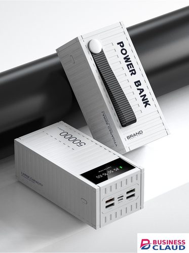 【Besundy】Upgrade Container 50000mAh Super Fast Charging Powerbank Large Capacity 100% Mark Capacity LED Digital Display Power bank TypeC Micro USB For all Phones Tablets in 4-cable