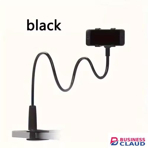 Portable Mobile Phone Holder Stand 360° Rotatable Clip Design Portable Flexible Adjustable Lazy Bed Desktop Bracket Desk Mount Stand 70CM Long Arm Gooseneck Mount Clamp for Universal Mobile Phone Accessories Design in Cable-black