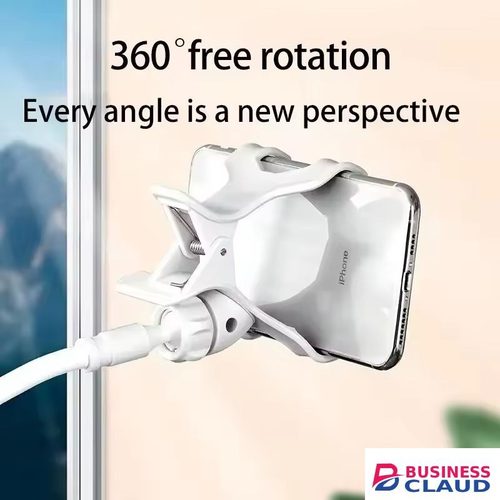 Portable Mobile Phone Holder Stand 360° Rotatable Clip Design Portable Flexible Adjustable Lazy Bed Desktop Bracket Desk Mount Stand 70CM Long Arm Gooseneck Mount Clamp for Universal Mobile Phone Accessories Design in Cable-black