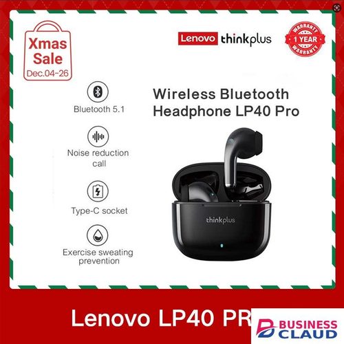 Lenovo Thinkplus LP40 Pro Touch Earphones TWS Wireless earpods 5.0 Noise Reduction Dual Stereoscopic Sound Effect Wireless headphone