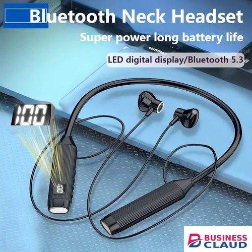 Wireless Bluetooth Sports Earphones LED Display Super Power Headphones Bluetooth Running Headset Neckband Magnetic Earbuds Stereo Microphone With Gift Box Package in Cables-led-light-flashlight