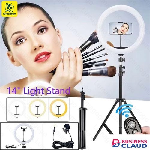 4 in 1 (Free Gift: Micphone+Remote)Generic Ring Light 14Inch for Selfie Live Stream/Makeup/Youtube/Tiktok Video/Photography WITH 2.1M TRIPOD Stand in 1-free-gift-micphone-remote-generic-ring-light-14inch-for-selfie-live-stream-makeup-youtube-tik