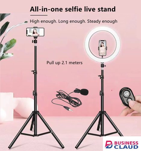 4 in 1 (Free Gift: Micphone+Remote)Generic Ring Light 14Inch for Selfie Live Stream/Makeup/Youtube/Tiktok Video/Photography WITH 2.1M TRIPOD Stand