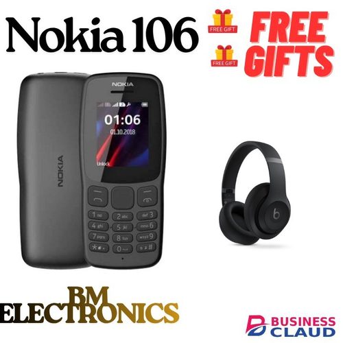 The Brand New Nokia 106 4G!!! Mobile Phones, 1.8" Dual SIM Cards Cell Phone 800 MAh Removable Battery Cheap Durable with FM Radio and Micro USB connector FEATURED PHONE +FREE GIFTS (HEADPHONES)