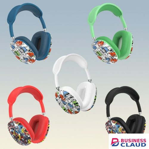 New Trendy Graffiti Headset New P9 Wireless Bluetooth Headphones Over-Ear Headphones for Android Apple in Cables-led-light-flashlight