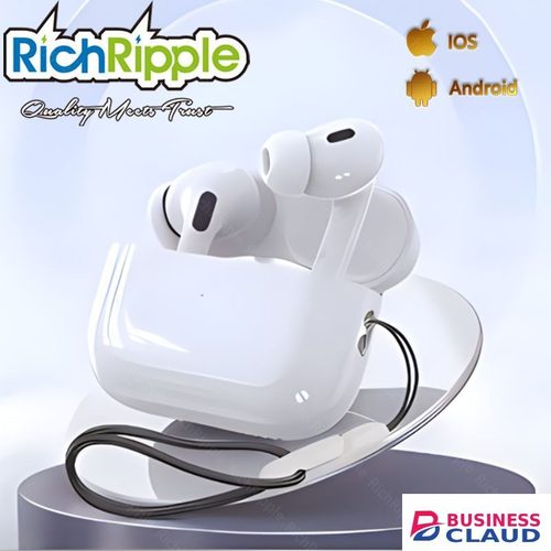 Upgraded New RichRipple New Upgraded Pods PRO2 TWS Wireless Bluetooth Earphone with Hanging Cord Touch Control Noise Cancelling Earpods Pro 2 With Wireless Charging Box in Cables-led-light-flashlight