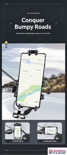 Durable 【Secure Grip + 360° Rotatable】Durable Universal Bike Motorcycle E-Scooter Phone Holder, Firm Anti-Slip Handlebar Mount for 4.7-7.2 Inch Phones in Built-charging-cable-and-22-5w-fast-charging