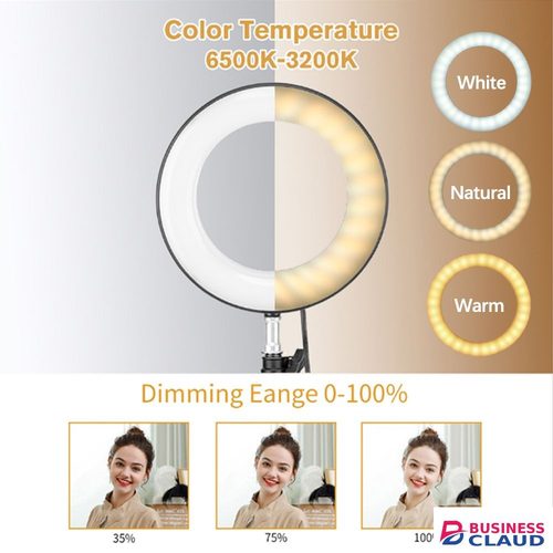 2M 10 inch Ring Light with Stand Tripod Live Broadcast Stand Liftable LED Lights Phone Holder for Selfie Make up Video Webcaster in Cables