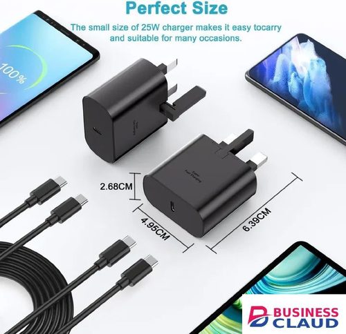 Samsung Fast Charger, Samsung USB C Charger Plug and Cable 1M USB C to Type C Charging Lead for Galaxy S25/S24/S23/S22/S21/S20/A17/A16/A15/A23/A25/A26/A32/A33/A34/A35/ in Cable-blue