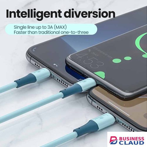 3 In1 Liquid silica gel charging cables Micro USB+type c+iphone Charger Cable Fast Charging data line Data Cables in 4-cable