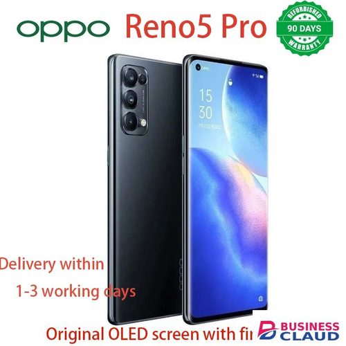 Refurbished Refurbished OPPO Reno5pro Reno 5Pro 5G Smartphone 6.55-inch Curved Screen Fingerprint/Face ID 8GB+128GB/12GB+256GB 64MP+32MP 4350mAh Dual Nano-SIM in Cables-led-light-flashlight