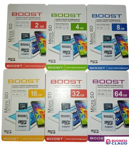 Boost High Performance Memory Cards/SD Card - 2GB, 4GB, 8GB, 16GB, 32GB, 64GB, 128GB Micro SD Cards with Adapter for Smartphones & Tablets and all types of gadgets