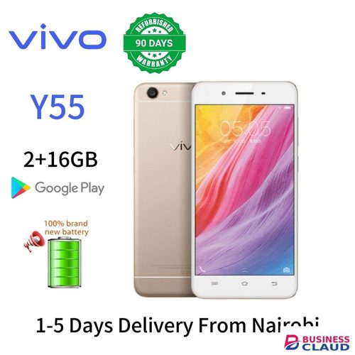 Refurbished Refurbished vivo Y55 5.2'' 2GB+16GB 3000mAh Battery Smart Phones Dual SIM 16MP+13MP Camera Mobile phones MSM8937 in Cable-blue