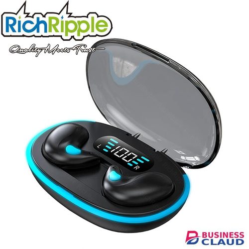 TWS Wireless Sleep earphones Bluetooth Earphone earpods Earphone Bluetooth V5.0 Touch Control for all Smart phone in Cables-black