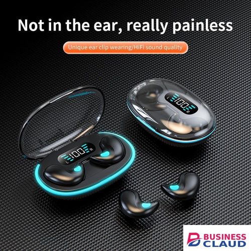 TWS Wireless Sleep earphones Bluetooth Earphone earpods Earphone Bluetooth V5.0 Touch Control for all Smart phone in Cables-black